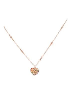Coach Multicolor Heart Pendant Necklace